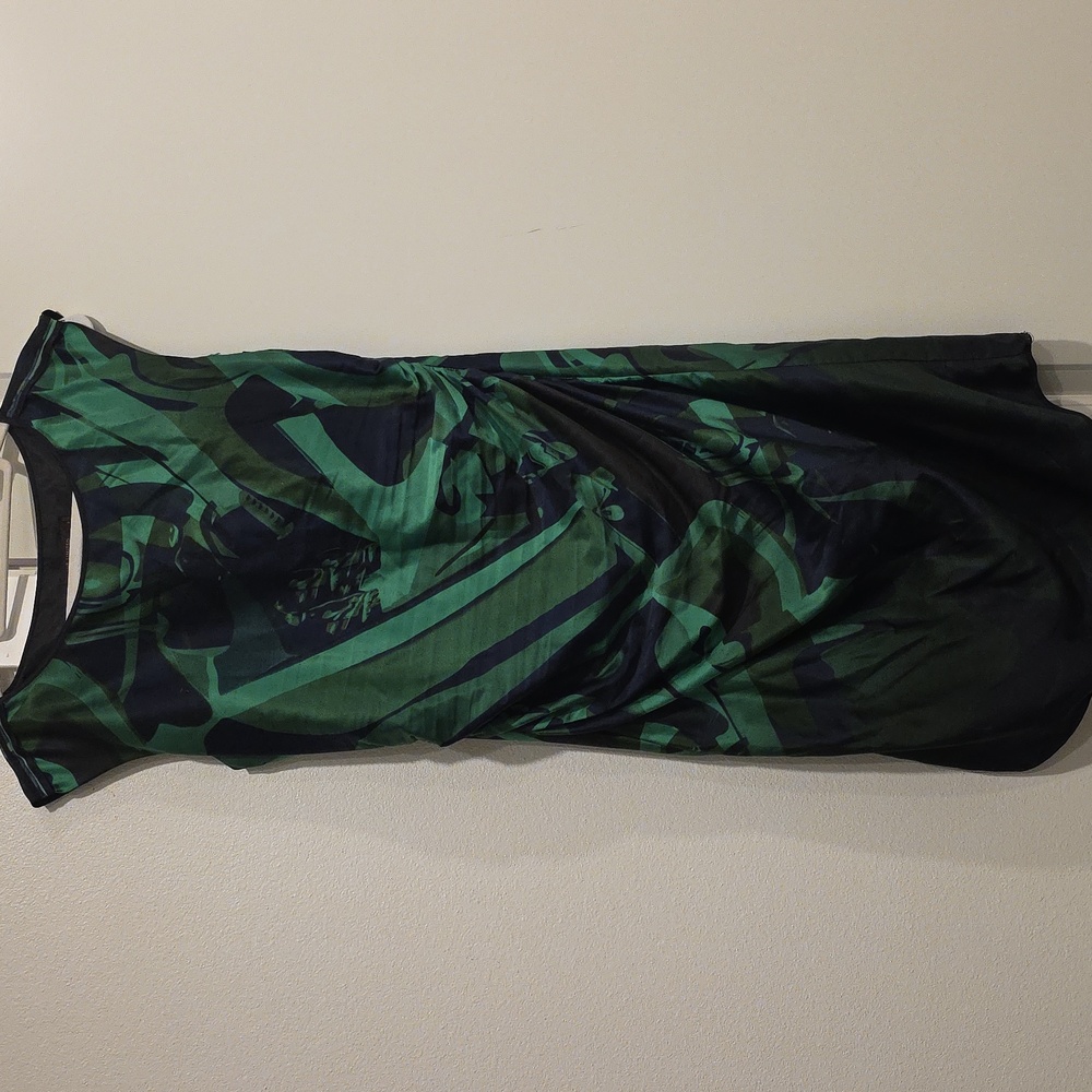 Green and Blue Sleeveless Dress